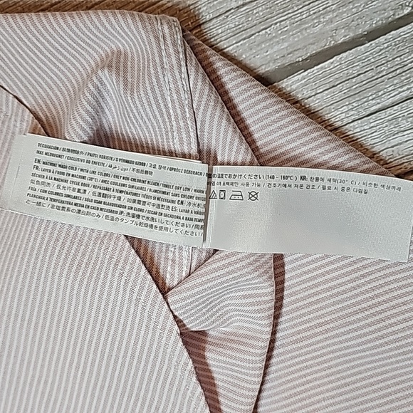 NWT ABERCROMBIE & FITCH BABY PINK STRIPED LONG SLEEVE BUTTON-UP UP SHIRT - Picture 15 of 16